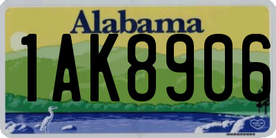 AL license plate 1AK8906