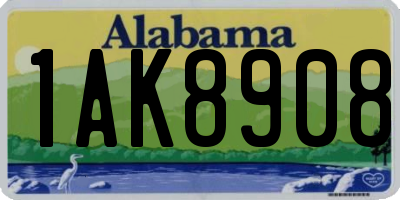 AL license plate 1AK8908
