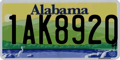 AL license plate 1AK8920