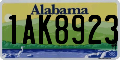 AL license plate 1AK8923