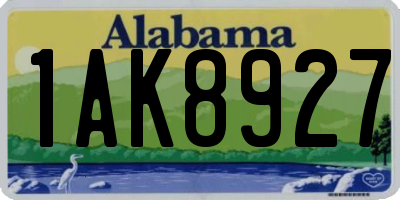 AL license plate 1AK8927