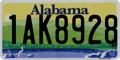 AL license plate 1AK8928
