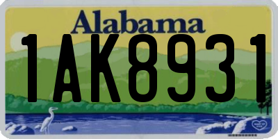 AL license plate 1AK8931