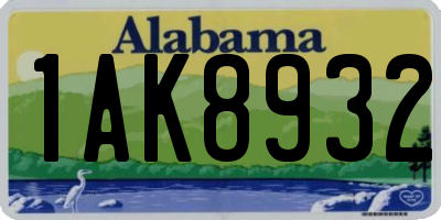 AL license plate 1AK8932