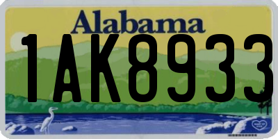 AL license plate 1AK8933