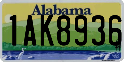 AL license plate 1AK8936