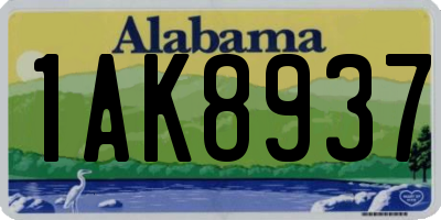 AL license plate 1AK8937