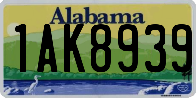 AL license plate 1AK8939