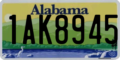 AL license plate 1AK8945