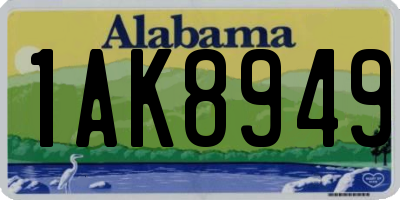 AL license plate 1AK8949
