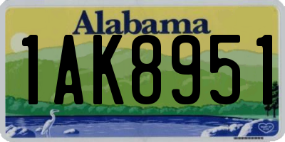 AL license plate 1AK8951