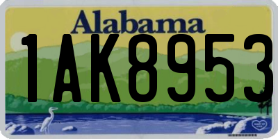 AL license plate 1AK8953