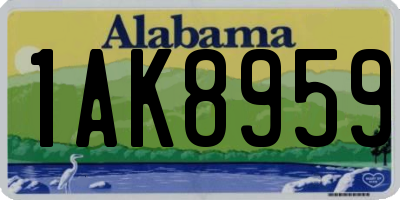 AL license plate 1AK8959