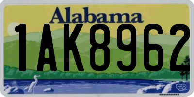 AL license plate 1AK8962