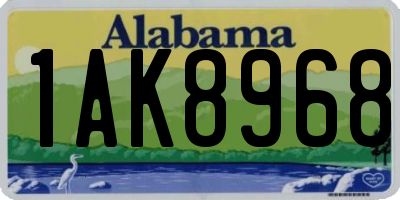 AL license plate 1AK8968