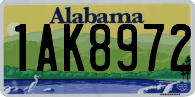 AL license plate 1AK8972