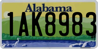 AL license plate 1AK8983