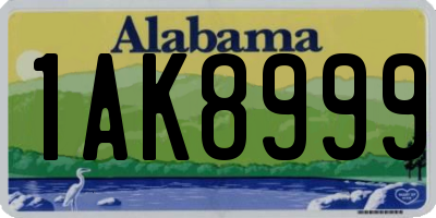 AL license plate 1AK8999