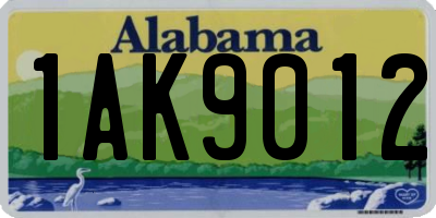 AL license plate 1AK9012
