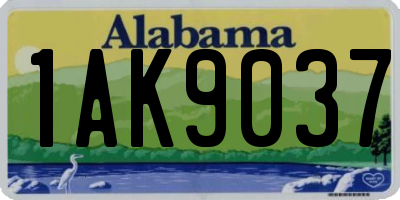 AL license plate 1AK9037