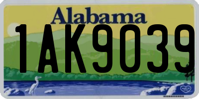 AL license plate 1AK9039