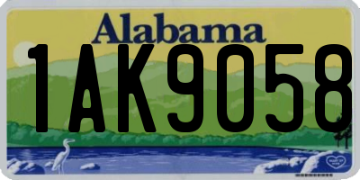 AL license plate 1AK9058