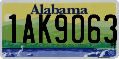 AL license plate 1AK9063