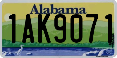 AL license plate 1AK9071