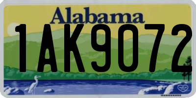 AL license plate 1AK9072