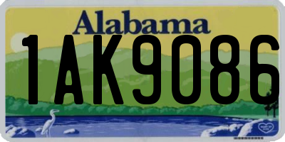 AL license plate 1AK9086