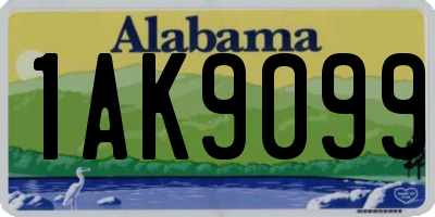 AL license plate 1AK9099