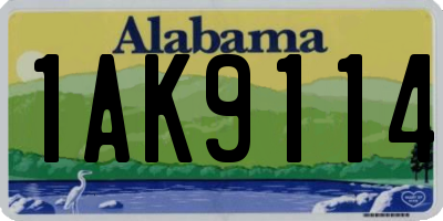 AL license plate 1AK9114