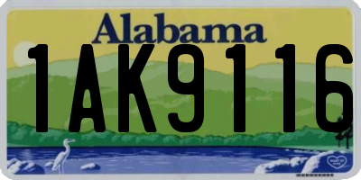 AL license plate 1AK9116