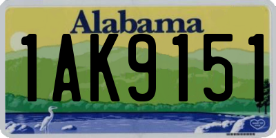 AL license plate 1AK9151