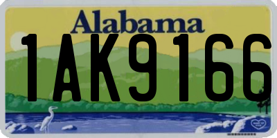 AL license plate 1AK9166