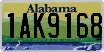 AL license plate 1AK9168