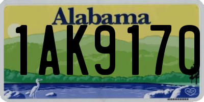 AL license plate 1AK9170