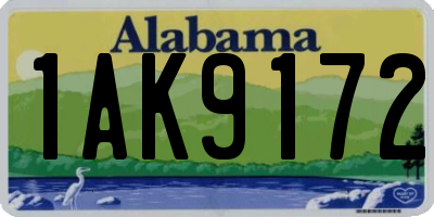 AL license plate 1AK9172