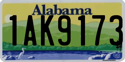 AL license plate 1AK9173