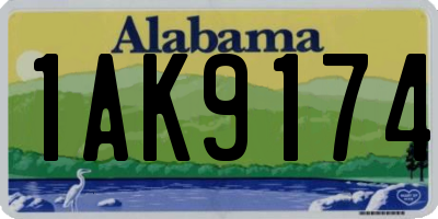 AL license plate 1AK9174
