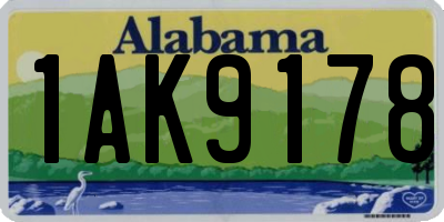 AL license plate 1AK9178