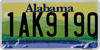 AL license plate 1AK9190