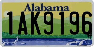AL license plate 1AK9196