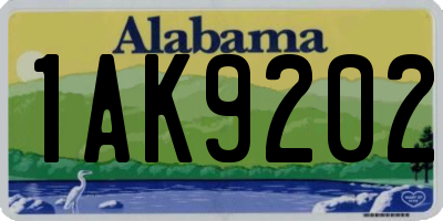 AL license plate 1AK9202