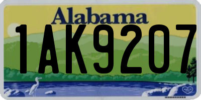 AL license plate 1AK9207