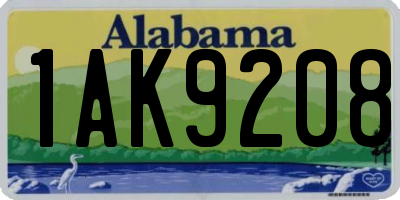 AL license plate 1AK9208