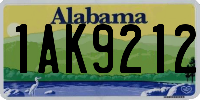 AL license plate 1AK9212