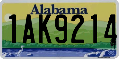AL license plate 1AK9214