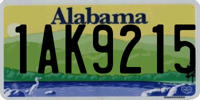 AL license plate 1AK9215