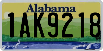 AL license plate 1AK9218